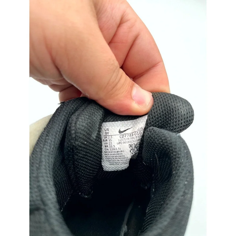 Nike Court Borough Mid 2 Unisex Kids 3 Casual Shoes Black‎ White Leather Sneaker